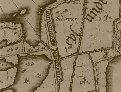 Plattegrond Grootschermer in 1607