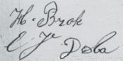 Handtekeningen van Hendrik Brok en Elisabeth van der Aa
