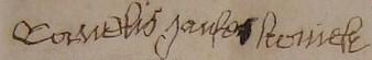 Handtekening van Cornelis Janz Coningh